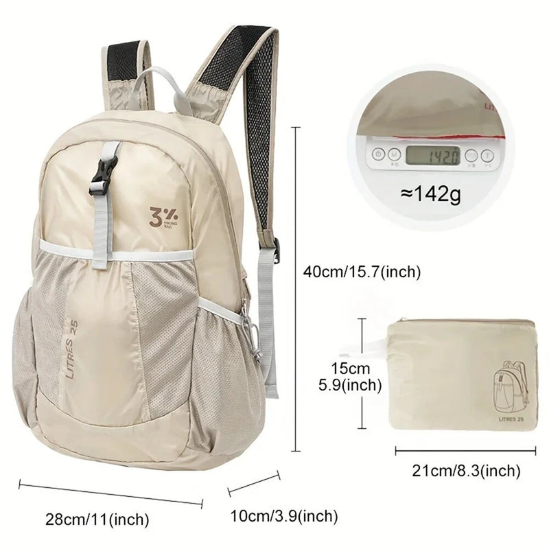 IPRee Ultralight Foldable Backpack,Waterproof Hiking Pack for Trekking Travel,Compact Long-lasting Small Bag with Adjustable Straps