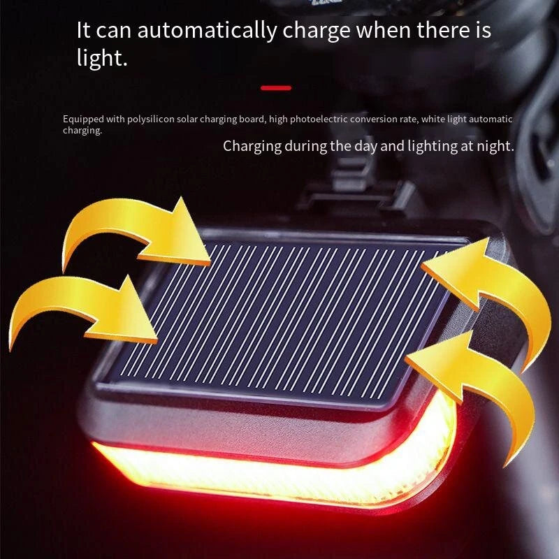 Bikight Solar Bike Taillight 600mAh Battery 6 Light Modes Type-C Solar Charging Waterproof Bicycle Rear Light for MTB Bike Motorcycle Electric Vehicle