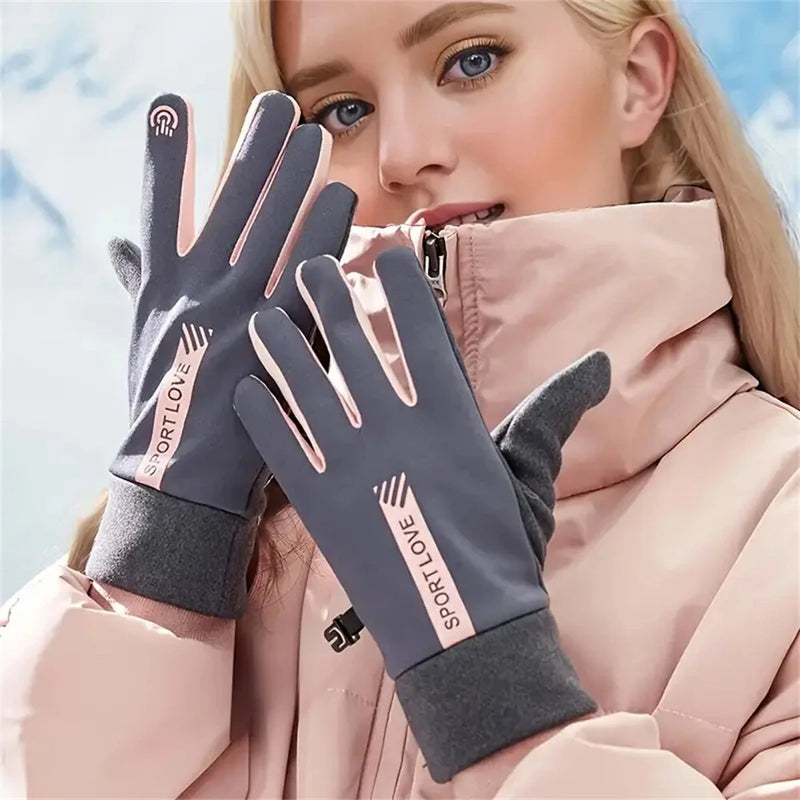 XANES Winter Gloves for Women Fleece-Lined Windproof Warm Touchscreen-Compatible Anti-Slip Cycling Gloves for Skiing Hiking Outdoor Sports