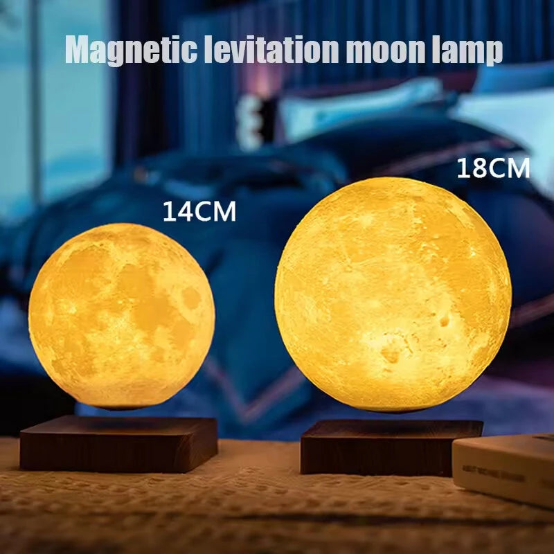 Magnetic Levitation Globe LED Moon Floating Romantic Lamp Suspended 3D Moon Lamp Rotating Globe Bedside Lamp