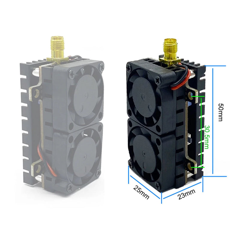 High Power 200mw 500mw 1W 5.5W Adjustable VTX FPV Transmitter with 1200TVL Analog FPV Camera 5.8G 48CH Dual Cooling Fans 7-36V FPV Transmitter Long Distance Wireless Image Transmission SmartAudio TBS Support for FPV Racing Drone RC Airplane Fixed Wings