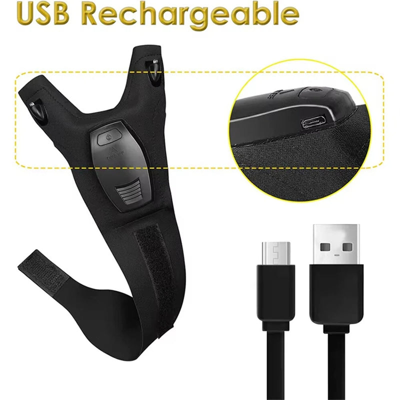 ZANLURE 1PCS/1Pair USB Charging Night Fishing Gloves for Outdoor Cycling Running Sports Flashlight Half Finger Gloves