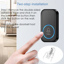 Wireless Doorbell IP44 Waterproof Smart Home Welcome Door Bell 300M Range 60 Ringtones 5-level Volume Adjustable Intelligent Home Chime Bell Kit EU Plug