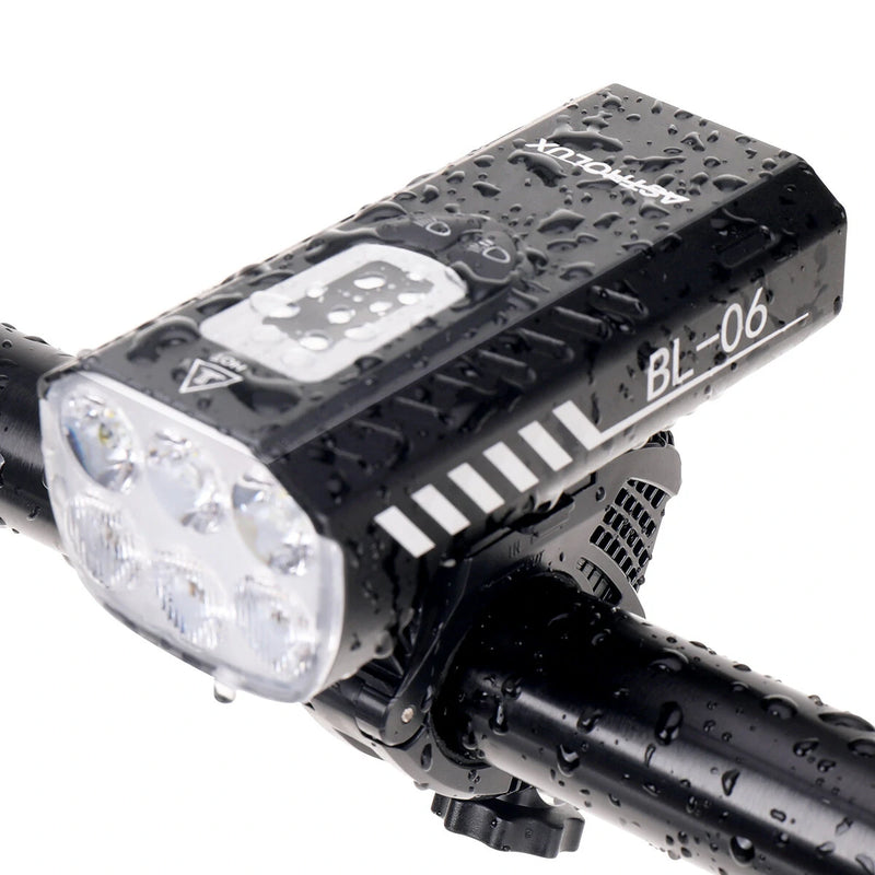 Astrolux BL06 3+3 LEDs 2000LM Bike Headlight Dual Distance Beam 10000mAh Phone Power Bank Bike Light USB Rechargeable LED Handlebar Flashlight for Electric Bike Electric Scooter MTB Bicycle