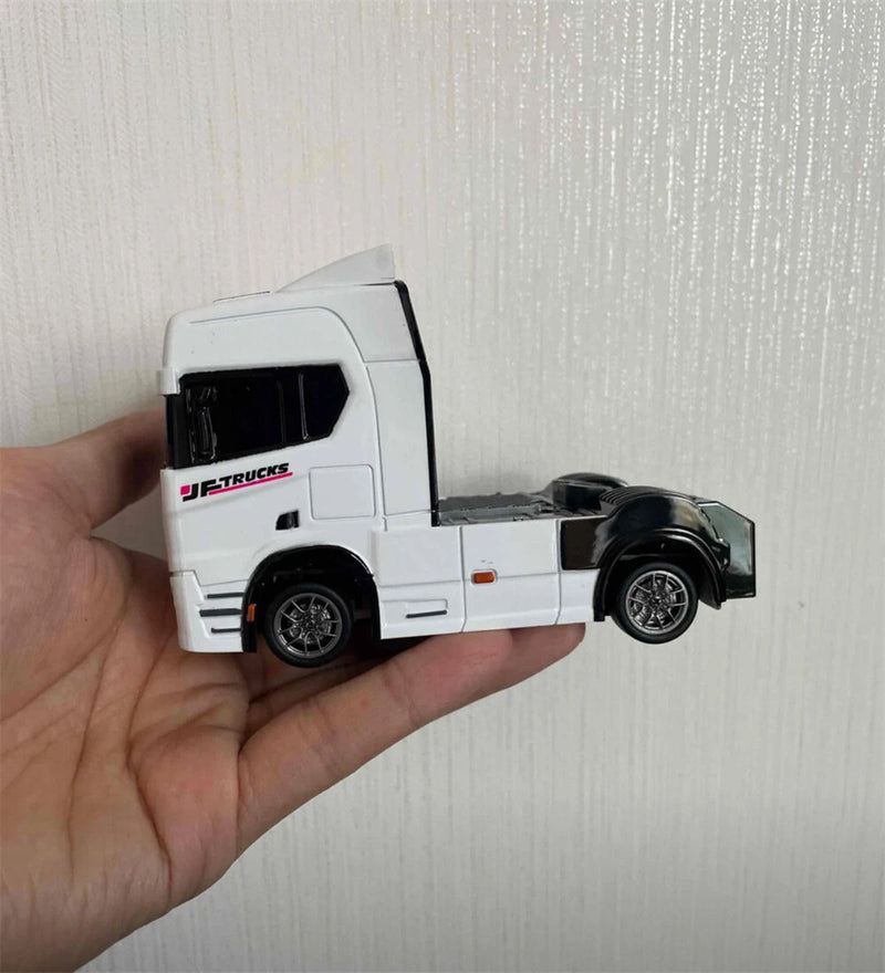 BRRRRT S917 RTR 1/43 2.4G  4WD Mini RC Car Tractor Semi Truck Built-In Gyro Full Proportional Drift Dual Speed LED Lights Racing Vehicles Models Engineering Remote Control Toys