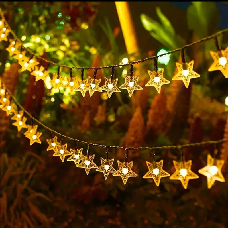 IPRee 7/12M Outdoor Solar String Lights 50/100LED Star String Lights 8 Mode Waterproof Solar Fairy Lamp for Garden Wedding Party Decor