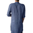 INCERUN Men Islamic Thobe Kaftan Knee Length Maxi Tunic Shirts Gown Stand Collar Long Sleeve Mid Long Casual Shirts