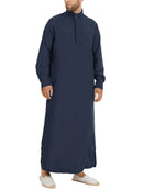INCERUN Mens Robes Saudi Style Thobe Dishdash Jubba Arab Robe Islamic Clothing Long Maxi Dress Tops