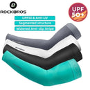 ROCKBROS Bike Arm Sleeve Breathable Quick Dry UPF50 UV Protection Cycling Sport Sleeve Ice Fabric Sunscreen Sports Wear Fitness Arm Sleeve