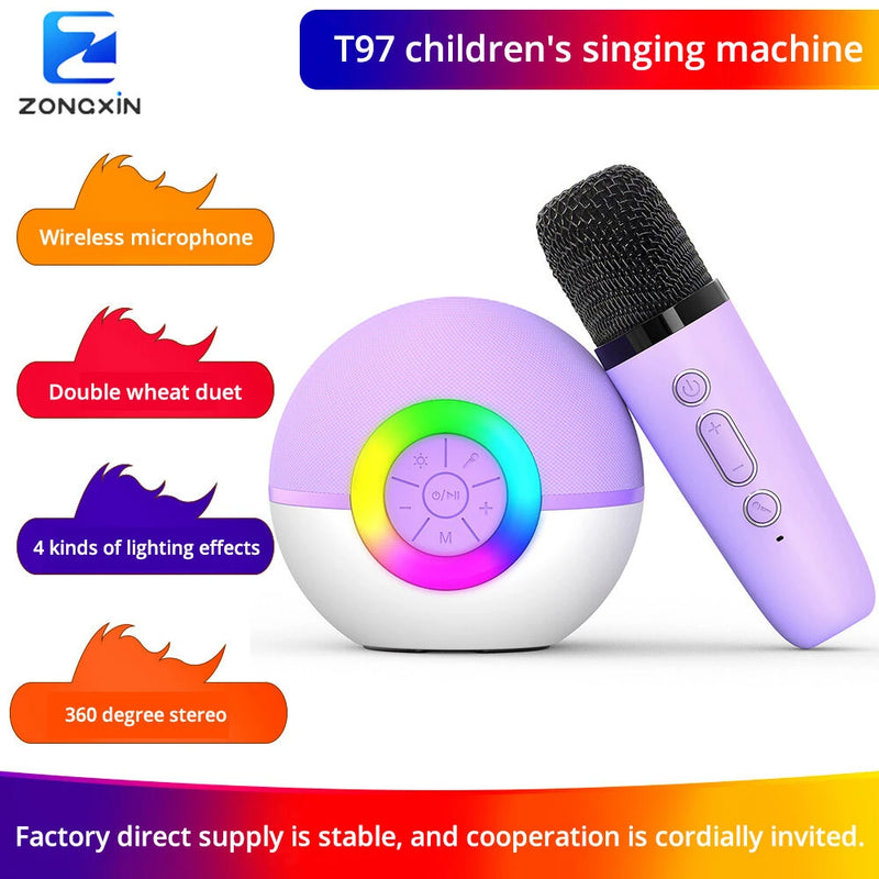 T97 Bluetooth Children's Singing Machine Karaoke Audio Microphone Integrated Early Education Toys Various Changing Channels