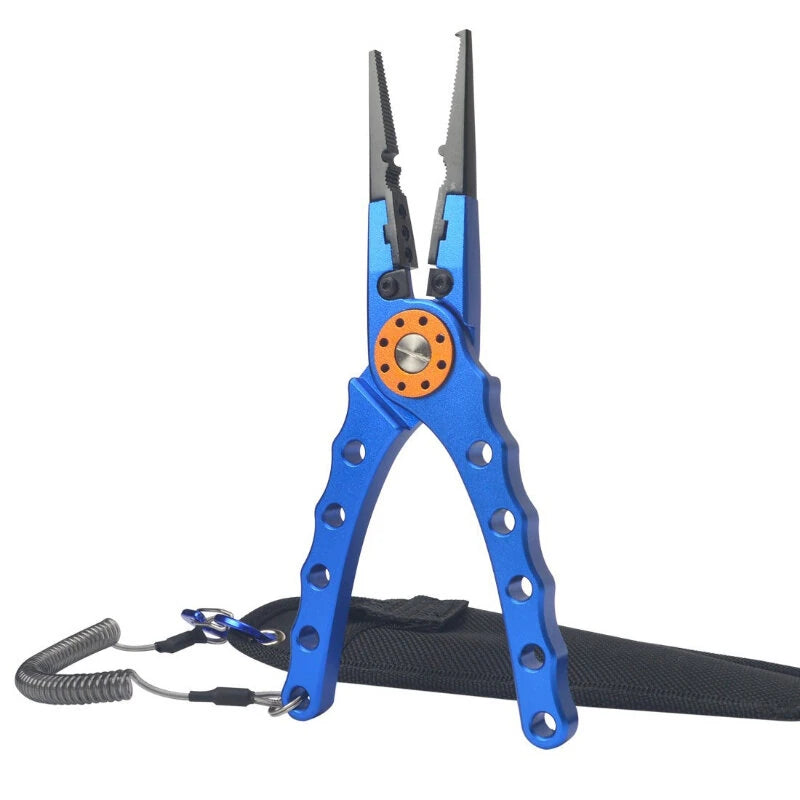 ZANLURE Fishing Pliers Line Cutter Split Ring Multi-Purpose Cutter With Coiled Lanyard Buckle Tool For Outdoor Saltwater Freshwater Fishing