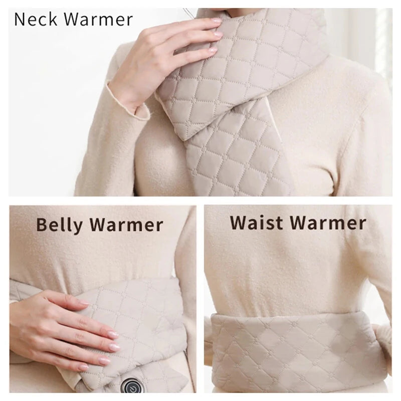 TENGOO Heating Scarf Waist Belly Warmer 3 Levels Control Warming Neck Scarf USB Powered Electric Heated Scarf Neck Wrap Warmer Neck Heating Pad for Women Men