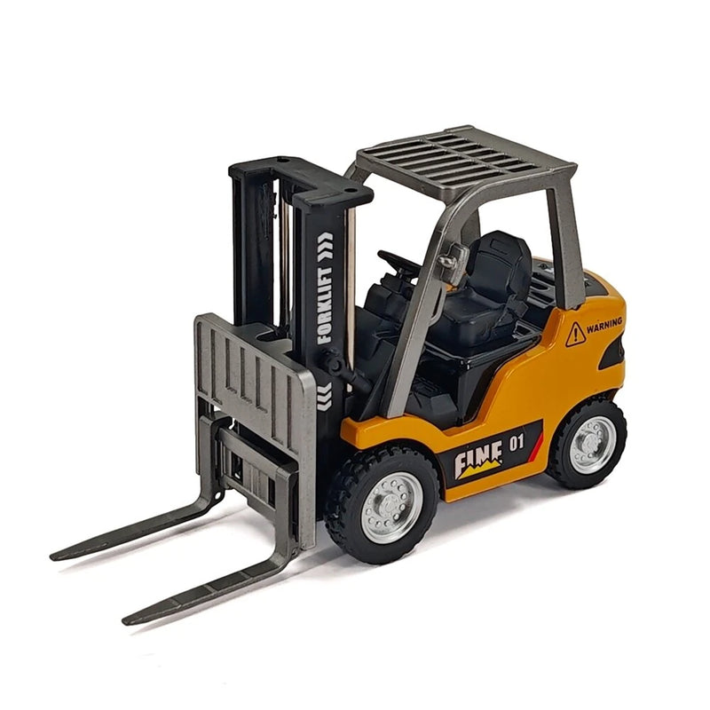 TRASPED HG4-244 RTR 1/64 2.4G Mini RC Car Alloy Forklift with Trailer Remote Control LED Light Sound Engineering Vehicle Desktop Toys Model Collection Gift For Boys