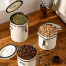 1.8L Stainless Steel Coffee Bean Container with Date Display and Spoon Sealed Coffee Container Food Storage Container for Dry Goods Cookies Candy Spices