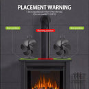 IPRee 6 Blades Heat Powered Stove Fan Black Fireplace Fan Log Wood Burner Eco-fan Quiet Home Fireplace Fan Efficient Heat Distribution