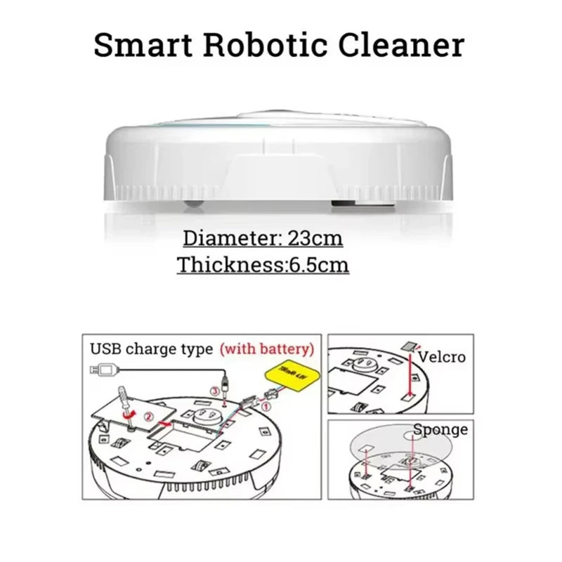 Home Automatic Floor Clraning Robot Mini Intelligent Wireless Vacuum Cleaner USB Rechargeable Wet And Dry Homesweeper