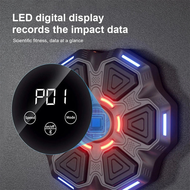 KALOAD Music Boxing Machine with Gloves 9-Speed Adjustable Dual Lights Rapid Reaction Wall Target Smart bluetooth Type-C Boxing Trainer Sandbag for Adult Kid Home Fitness