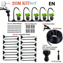 Professional Mist Rotating Nozzle Automatic Watering Kit 20m Universal Drip Irrigation Kit Adjustable 7.87" Brass Mist Nozzle Automatic Watering System for Balcony Greenhouse Gardening