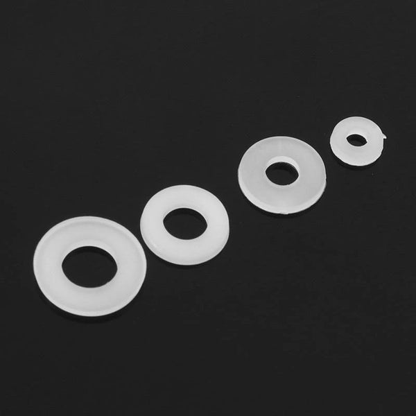 Suleve MXNW2 100pcs M2 M3 M4 M5 White Nylon Flat Washer Gasket Thickness 1mm