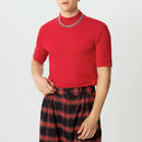 INCERUN Mens Solid Half-Collar Short Sleeve T-Shirt