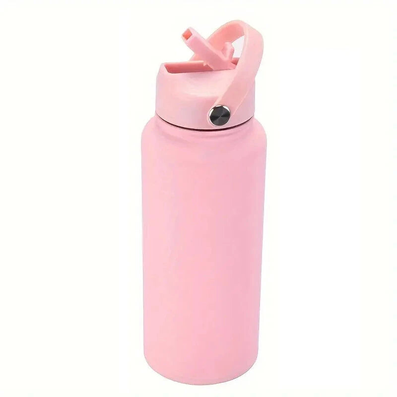 IPRee 1000ml Thermos Cup LID With Straw And Handle Sealed Leak Proof Portable Handle Outdoor Sports Water Bottle