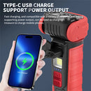 Mini Convenient Rotating Flashlight 6 Modes Adjustable Portable Emergency COB Floodlight Magnetic Work Light For Camping Fishing