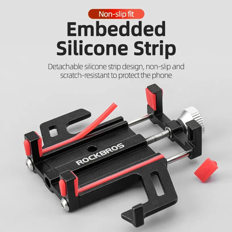 ROCKBROS Bike Holder Aluminum Alloy 360 Rotation Bracket Five Claws Stability Shockproof Easy installation Bike Phone Holder