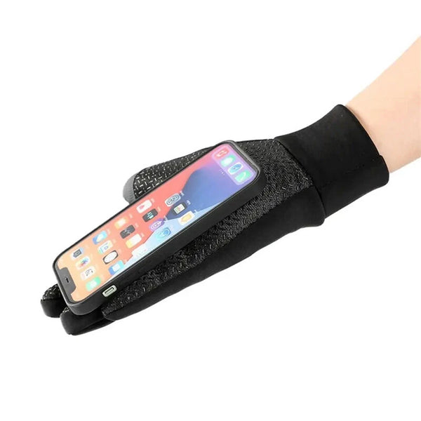 XANES Winter Waterproof Cycling Gloves Outdoor Sports Running Motorcycle Ski TouchScreen Fleece Gloves Non-slip Warm Full Finger for Riding Climbing Skiing Hiking Fishing