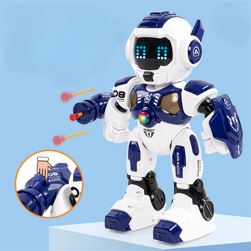 JJRC R35 Max Intelligent Mechwarrior RC Robot LED Lights Touch Sensing with Soft Bullet Launching Function for Children Gift