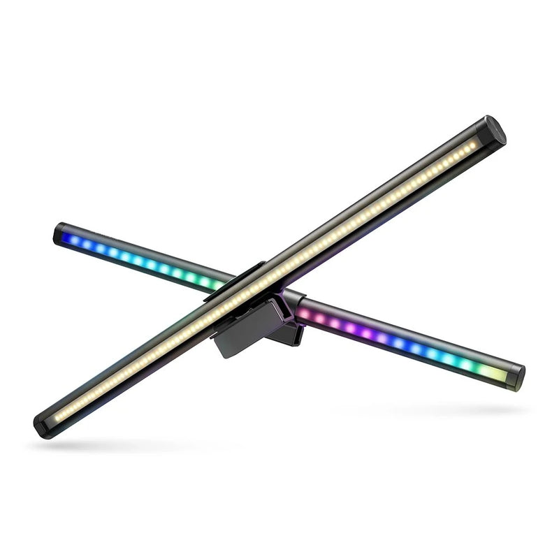 BlitzWolf BW-CML2 RGB Gaming Monitor Light Bar Dual Light Source 300-1000Lux Adjustable Cool/Mix/Warm Light Color Temperature Eye Protection Anti-Glare USB e-Reading Light Touch Control for Home Office PC Computer
