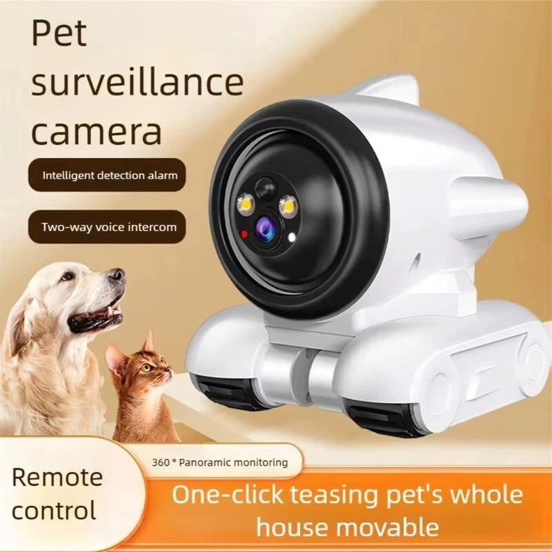1080P HD Smart Pet Camera Mobile Robot with AI Tracking Auto Recharge Night Vision Two Way Audio Toy Car Camera for Home Monitoring