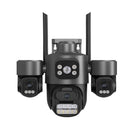 Guudgo 3MP 5X Zoom Triple Lens Security Camera Outdoor Wireless 360 View WiFi Cloud Storage AI Human Detection Night Vision Siren Alarm IP66 Weatherproof Outdoors Surveillance Camera