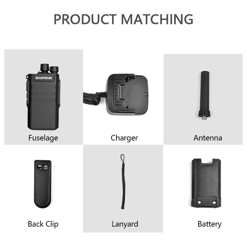 Baofeng BF-V8 Walkie Talkie 5W 16 Channels Long Range 1-8KM 1500mAh Battery Voice Encryption Type-C Charging Walkie Talkie