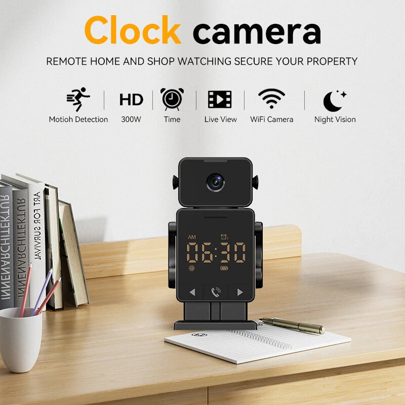 C11 3MP Tuya WiFi PTZ Robot Camera with Time Display 180 Viewing HD Night Vision Motion Detection Two-way Audio Alarm Setting Surveillance Security Cameras