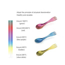 TiTo Portable Titanium Outdoor Camping Spoon Accessories Picnic Hiking Travel Tableware 2 in 1 Ultralight Kitchenware