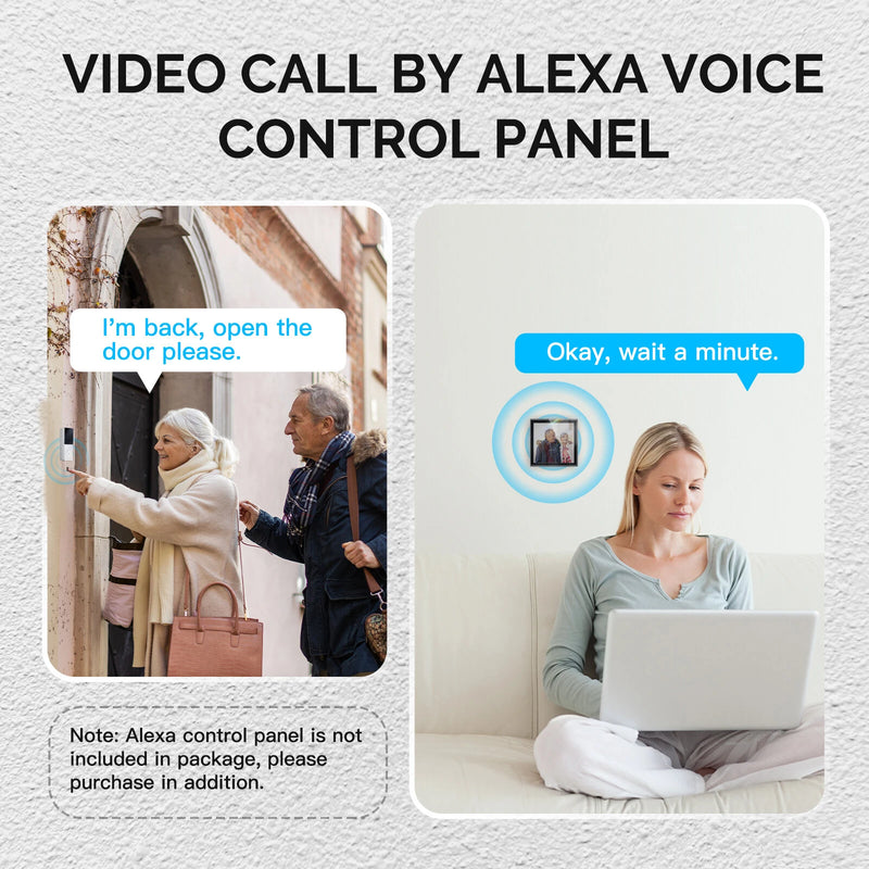 MoesHouse Tuya Smart WiFi Video Doorbell 1080P HD 140 Wide Angle Motion Detection 2-Way Audio IP65 Waterproof 5000mAh Battery Alexa Cloud SD Storage Wireless Chime Visual Door Bell