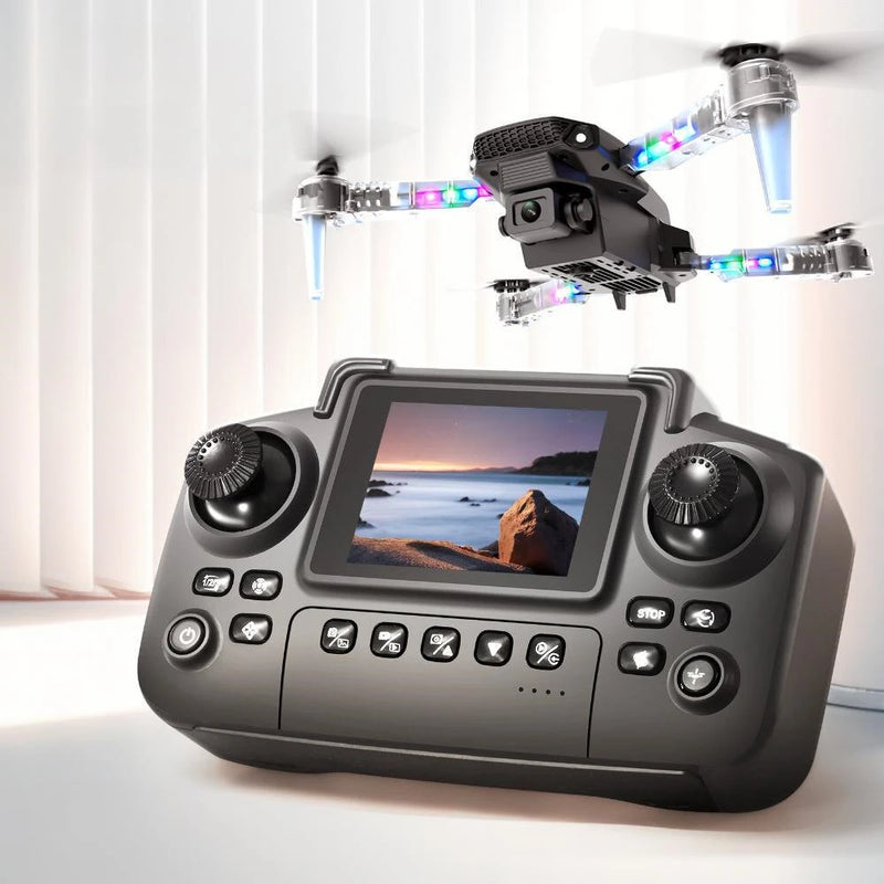 YLR/C E88 / E88D WiFi FPV with LCD Screen Controller HD Dual Camera Lighting Arms Optical Flow Positioning Colorful LED Light Foldable RC Drone Quadcopter RTF