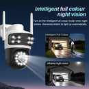 Guudgo 6MP Ultra HD WIFI IP Camera Triple Lens Full Color Night Vision Waterproof 355 Pan Tilt Two Way Audio Mobile App Control Outdoor Security Camera