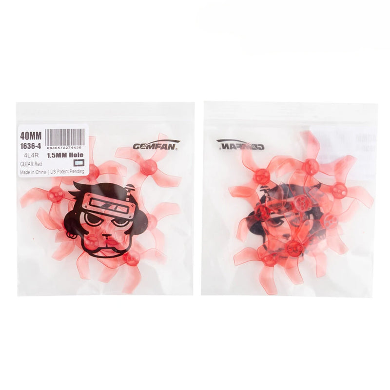 4 Pairs Gemfan 1636 1.6x3.6x4 40mm 4-blade 1mm Hole Propeller for 1103 1105 RC Drone FPV Racing Brushless Motor