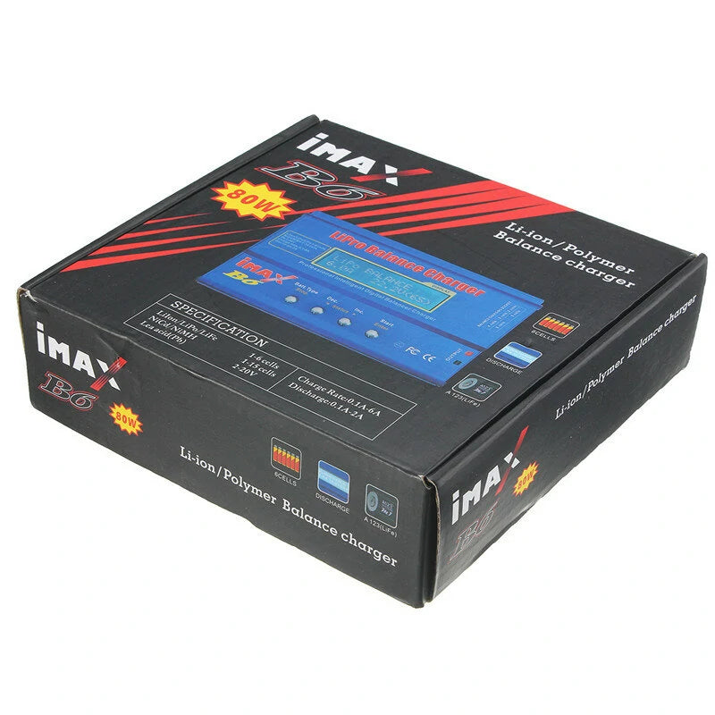 iMAX B6 80W 6A Lipo Battery Balance Charger T Plug with Power Supply Adapter