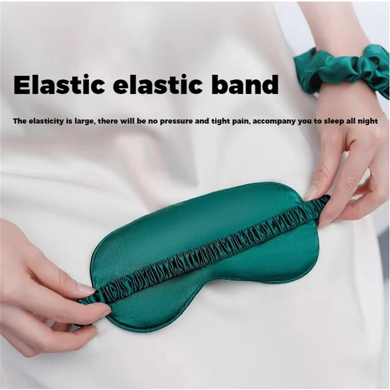 KALOAD Double Sided Simulated Silk Sleeping Eye Mask Adjustable Elastic Band Blackout Travel Sleep Eyeshade Nap Cover