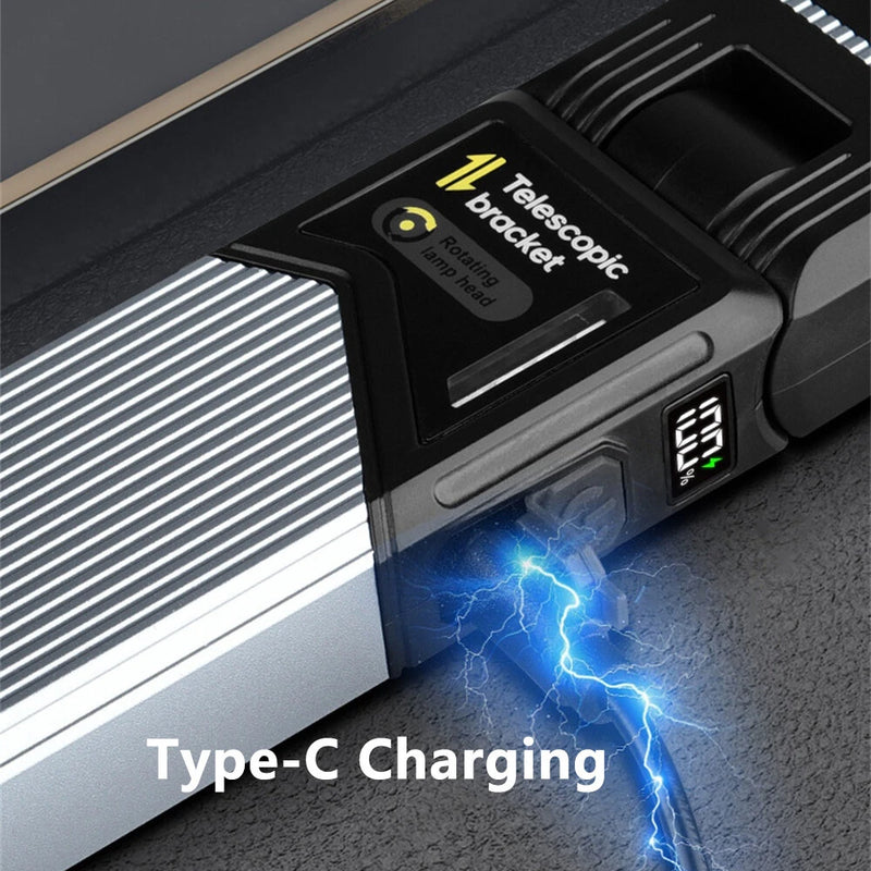 Multi-function 180 Rotatable Pull-Out Handheld Folding Work Light for Outdoor Camping Maintenance Flashlight