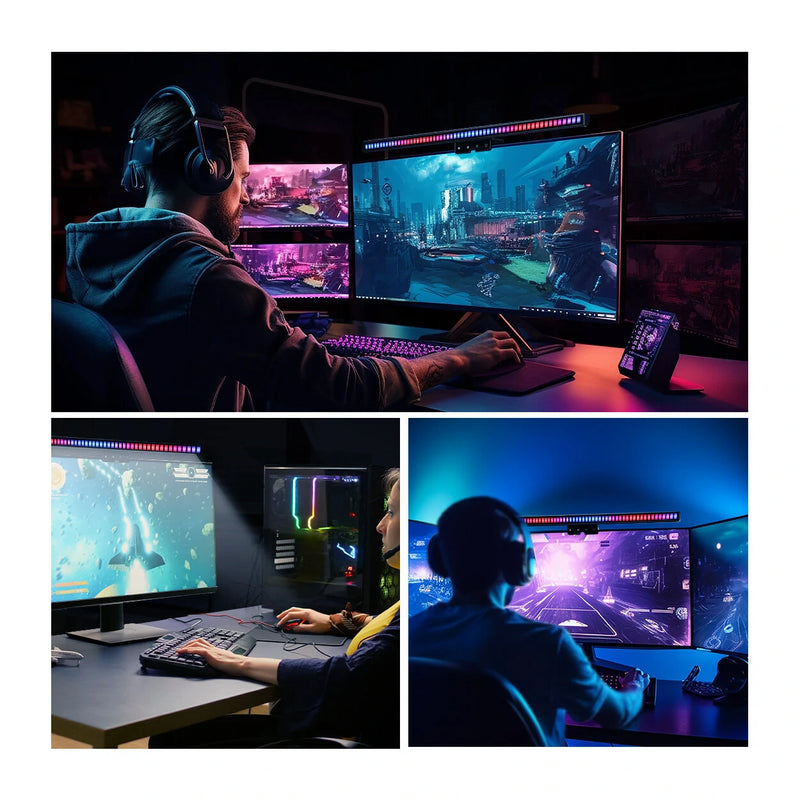 BlitzWolf BW-NEW CML4 RGB Gaming Monitor Light Bar APP Control Dual Light Source Adjustable Light Color Temperature Eye Protection Anti-Glare USB e-Reading Light Touch Control for Home Office PC Computer