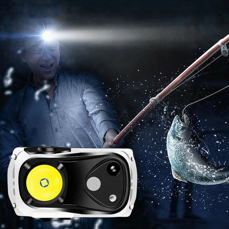 Portable Mini Smart Sensor LED Headlamp USB Rechargeable Super Bright Running Cycling Head Light Red Warning Light Waterproof Lantern Illuminator Lamp