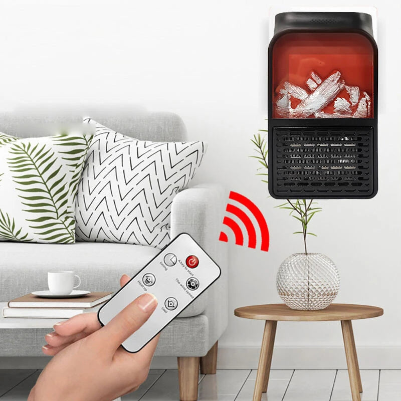 Portable Electric Heater 400W Ceramic Space Heater Plug-in Electric Heater For Home Fan Thermostat Control Fireplace Heater