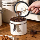 1.8L Stainless Steel Coffee Bean Container with Date Display and Spoon Sealed Coffee Container Food Storage Container for Dry Goods Cookies Candy Spices