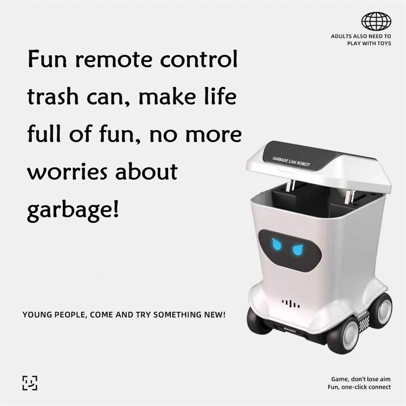 MSS Z6757 RTR 1/64 2.4G Mini RC Car Fun Remote Control Trash Can Garbage Can Robot LED Light 360  Rotation Desktop Vehicles Models Intelligent Creative Collection Toys
