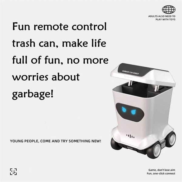 MSS Z6757 RTR 1/64 2.4G Mini RC Car Fun Remote Control Trash Can Garbage Can Robot LED Light 360  Rotation Desktop Vehicles Models Intelligent Creative Collection Toys