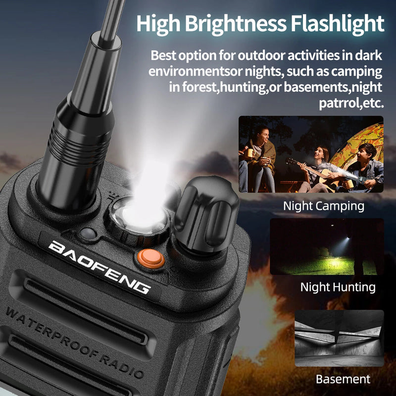 Baofeng UV-9R Pro V2 High Power Long Range Walkie Talkie 128 Channels Tri-Power Multi-band Wireless Copy Frequency IP68 Waterproof Type-C Rechargeable Ham Two Way Radio with Flashlight
