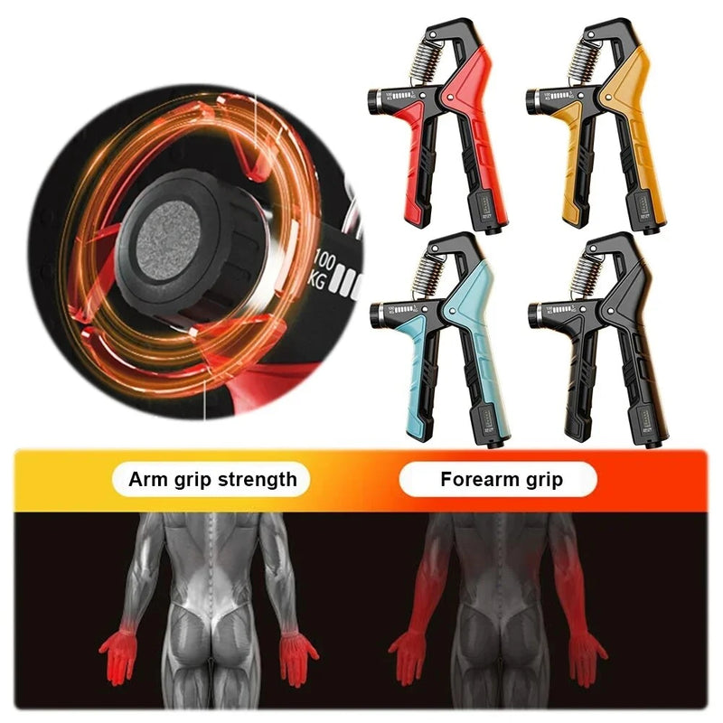 MACYO MA630 5-100kg Adjustable Electronic Counting Hand Gripper Double Thickness Spring Strength Trainer Comfortable Artificial Mechanics Grip Hand Exerciser